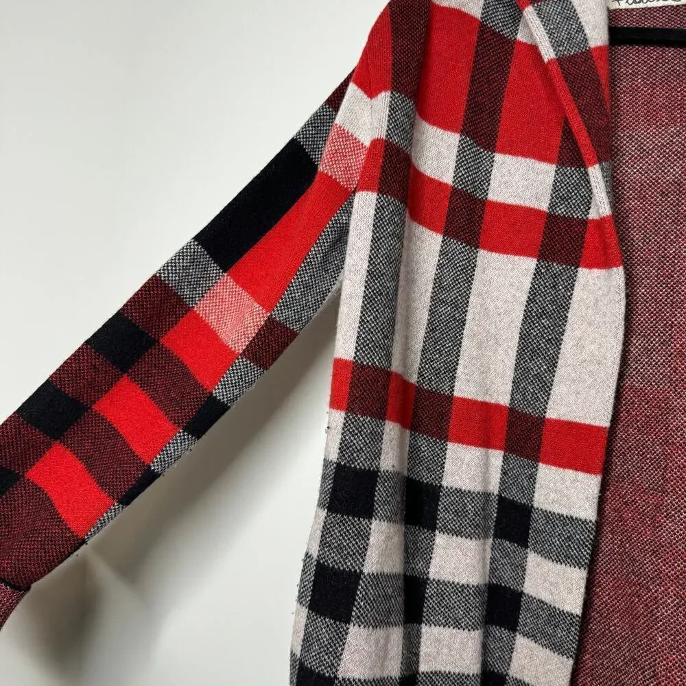 Field Flower Cressida Wool Plaid Coat Sweater XS
